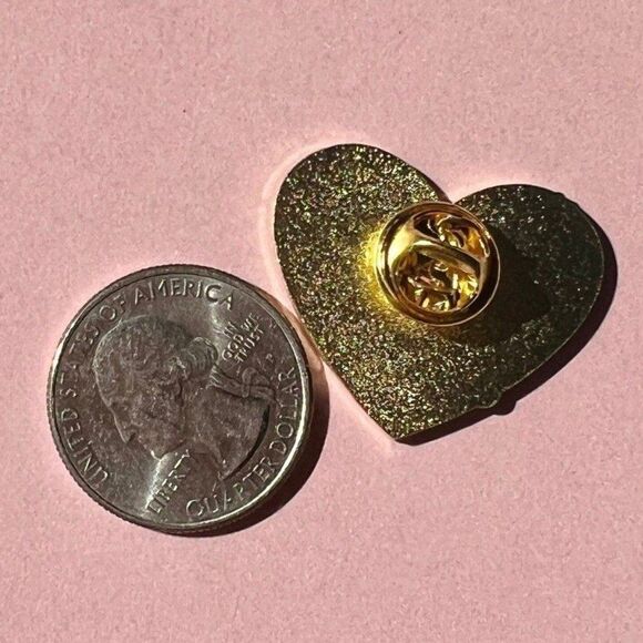 More Self Love Peach Heart Shaped Enamel Pin - Picture 4 of 5